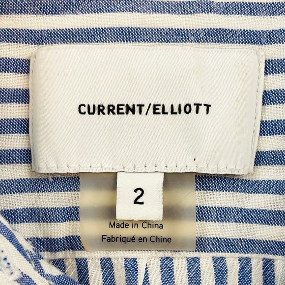 CURRENT/ELLIOTT • The Emmy Striped Half-Placket Long Sleeve Blouse, 2 - Picture 10 of 16